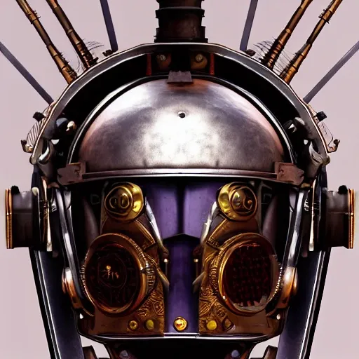 steampunk helmet fantasy art mask robot ninja stylized digital illustration sharp focus, elegant intricate digital painting artstation concept art global illumination ray tracing advanced technology chaykin howard and campionpascale and cooke darwyn and davis jack ,3D