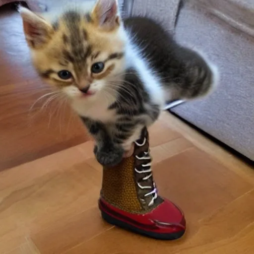 kitten with boot
