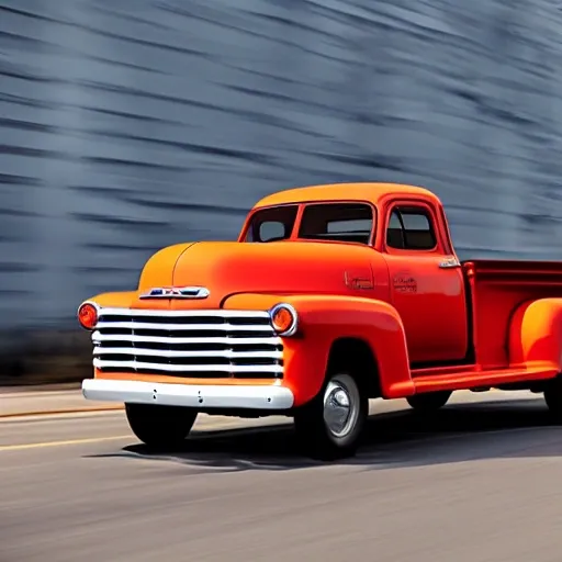 Truck of the year 50, Chevrolet, combining the styles of the past and the future, photograph taken by a professional