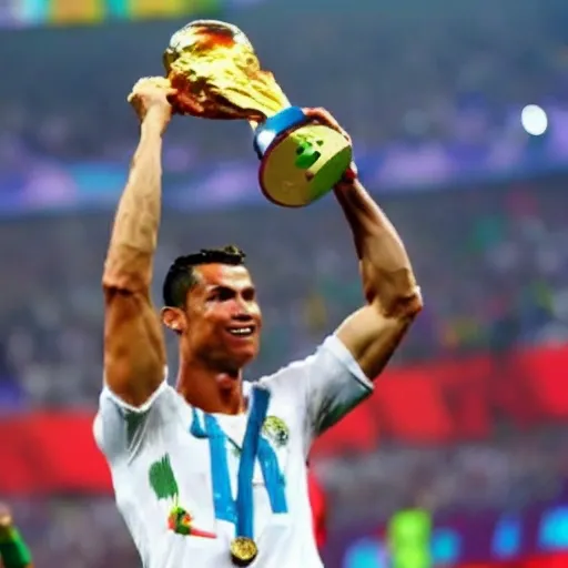 Cristiano ronaldo lifting world cup