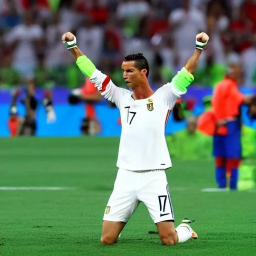 Cristiano ronaldo lifting world cup