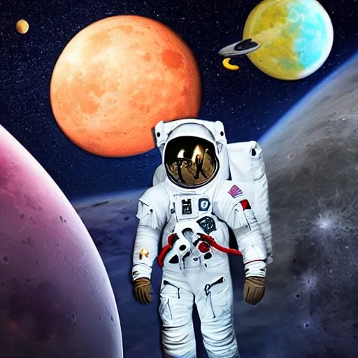 Un astronauta realista en primer plano, con la visera del casco abierta asomando flores violetas, caminando por la superficie lunar, creando una atmósfera realista de la luna,  se puede ver una nave aloe ice a futurista explotando de fondo a la composición, creando una honda expansiva, que desgarra la ropa del astronauta, la imagen debe ser detallada y mega realista, 3D