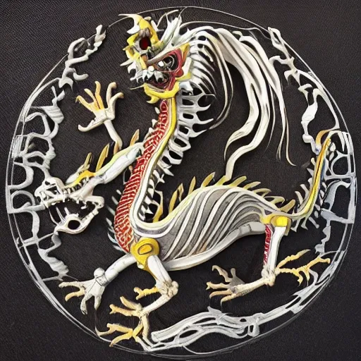 image of chinese dragon skeleton