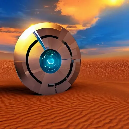 arc reactor, generator, big, explosion, desert, futuristic
