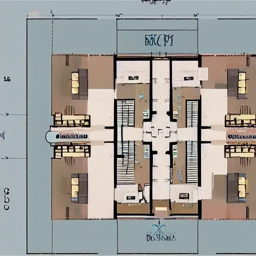 plan of the first and second floor of a big pub with a dancefloor on the first floor, and a balcon for smokers, a zone for games in the second floor and bathrooms in both