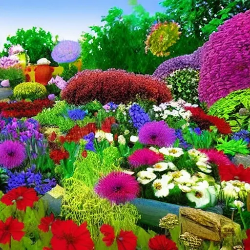 a beautiful garden of flowers, with ultra-realistic colors, a masterpiece
