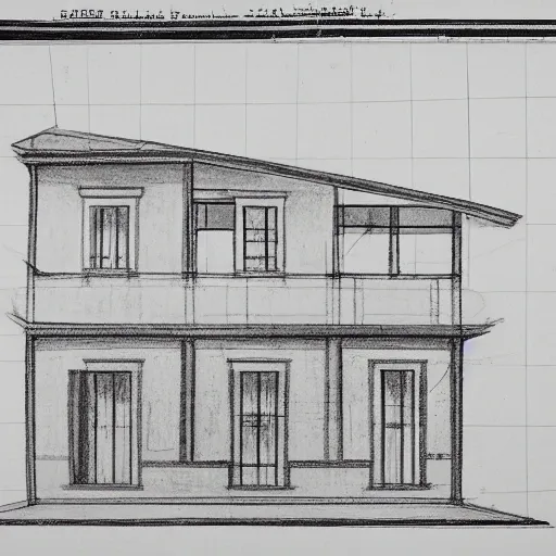 plan of the first and second floor of a big pub with a dancefloor on the first floor, and a balcon for smokers, a zone for games in the second floor and bathrooms in both, Pencil Sketch