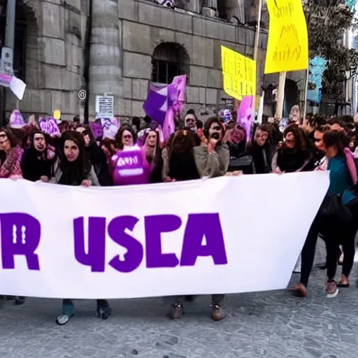 genera una imagen donde se exprese el movimiento feminista, 3D