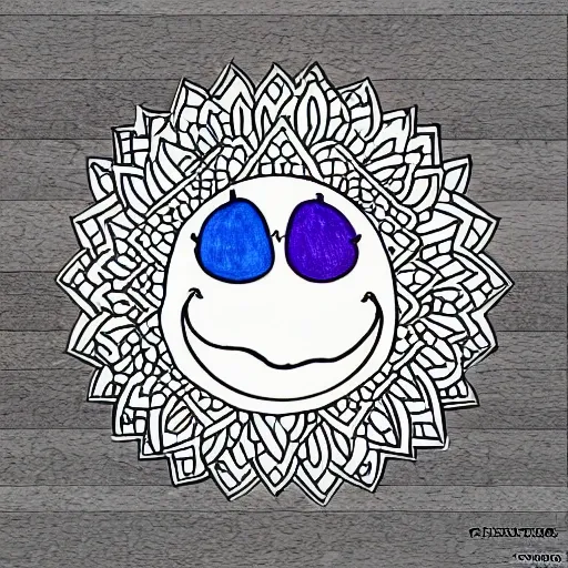 smile face coloring book page 