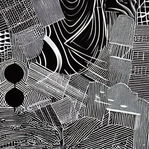 "A stark, black-and-white piece that uses abstract shapes and contrasting shades to represent the overwhelming nature of navigating Japan's systems and the hidden issues within major corporations. Think about how you can use form and tonal contrast to evoke feelings of pressure and confusion."

"A bold, graffiti-style mural in grayscale that depicts the stress caused by 'elderly harm' and 'unreasonableness'. Use exaggerated, distorted imagery and a range of tones from black to white to convey the emotional strain."

"A pop-art inspired piece in monochrome that contrasts traditional Japanese aesthetics with the stress of modern societal issues. Use a mix of serene, traditional motifs and jarring, modern symbols, all rendered in a stark black-and-white style, to represent the tension between the old and the new."