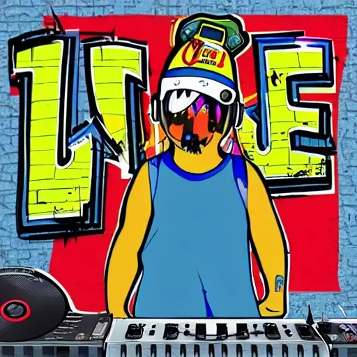 cartoon, urban, baby wolf dj, music, reggaeton, tijuana, pro disc jockey, blue