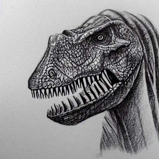 Dinosaurio, con playera del conalep , Pencil Sketch