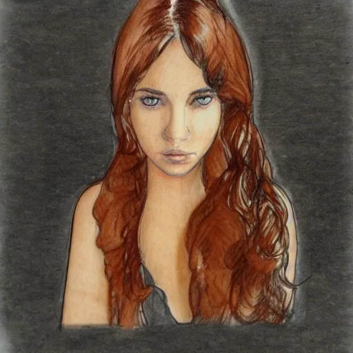 chica de cabello rubio, de ojos marron, mirando a la camara, color de piel bronceada,  sentada sobre el sofa, 3D, Pencil Sketch, Water Color