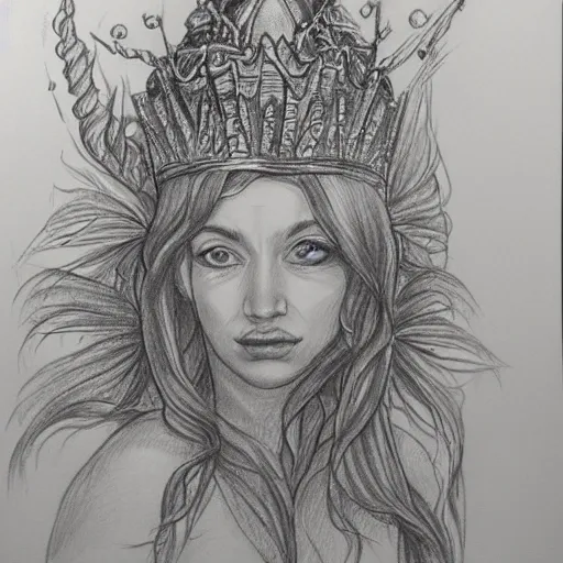 Queen of the sea, Pencil Sketch
