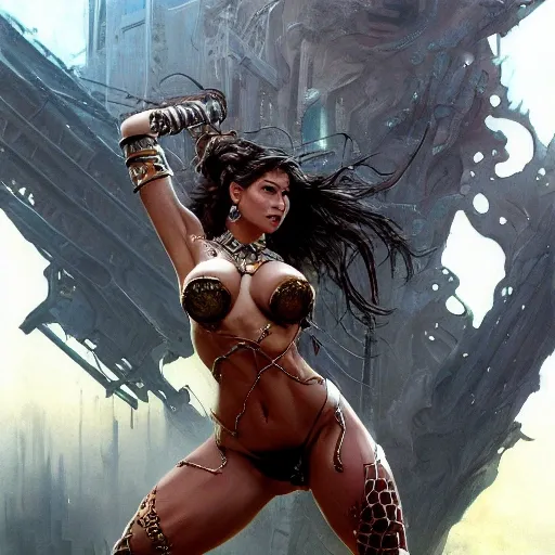 with big breasts and semi naked buttocksportrait full body female  concubine with slim curvy body painting by gaston bussiere, greg rutkowski, yoji shinkawa, yoshitaka amano, tsutomu nihei, donato giancola, tim hildebrandt, oil on canvas, trending on artstation, featured on pixiv, cinematic composition, extreme detail, metahuman creator

,(best quality:1.4), ((masterpiece)),((realistic)), (detailed),

Negative prompt: paintings, sketches, (worst quality:2.0),(normal quality:2.0), (low quality:2.0), lowres, ((monochrome)), ((grayscale))(monochrome:1.1), (shota:1.5), ((disfigured)), ((bad art)),((NSFW)), bad-hands-5,
Steps: 20, Sampler: DDIM, CFG scale: 7, Seed: 4141018083, Size: 512x768, Model hash: 32c4949218, Model: V08_V08, Denoising strength: 0.5, ENSD: 31337, Hires upscale: 2, Hires steps: 20, Hires upscaler: 4x-UltraSharp, 3D