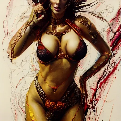 with big breasts and semi naked buttocksportrait full body female Russian concubine with slim curvy body painting by gaston bussiere, greg rutkowski, yoji shinkawa, yoshitaka amano, tsutomu nihei, donato giancola, tim hildebrandt, oil on canvas, trending on artstation, featured on pixiv, cinematic composition, extreme detail, metahuman creator

,(best quality:1.4), ((masterpiece)),((realistic)), (detailed),

Negative prompt: paintings, sketches, (worst quality:2.0),(normal quality:2.0), (low quality:2.0), lowres, ((monochrome)), ((grayscale))(monochrome:1.1), (shota:1.5), ((disfigured)), ((bad art)),((NSFW)), bad-hands-5,
Steps: 20, Sampler: DDIM, CFG scale: 7, Seed: 4141018083, Size: 512x768, Model hash: 32c4949218, Model: V08_V08, Denoising strength: 0.5, ENSD: 31337, Hires upscale: 2, Hires steps: 20, Hires upscaler: 4x-UltraSharp, 3D, 3D