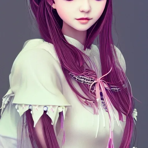 best quality, ultra-detailed, masterpiece, finely detail, highres, 8k wallpaper, Realistic details, clothing details, skin details, photoshop \(medium\),1girl, 22 years old, beautiful eyes, real skin, fine face, long hair,black hair, blunt bangs, hair_ribbon, hair_flower, hair ribbon, standing,Capreolus pygargus Lolita, colorful,(ulzzang-6500-v1.1:0.7) , <lora:chinaDollLikeness_v10:0.4>, <lora:taiwanDollLikeness_v10:0.2>, <lora:gufeng:0.5>, <lora:japaneseDollLikeness_v10:0.2>