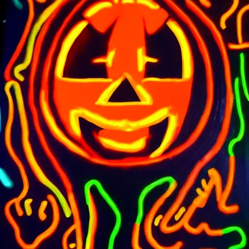 pumpkin Face Neon
, Trippy, Oil Painting