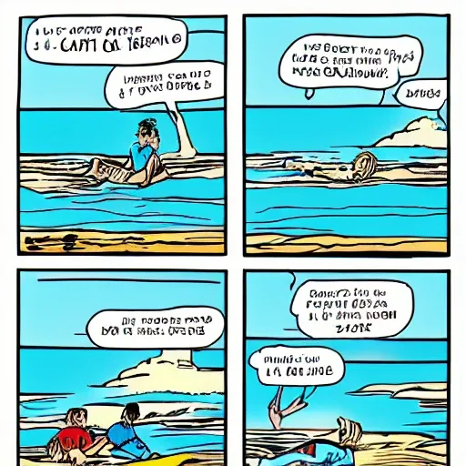 Laying on the beach comic