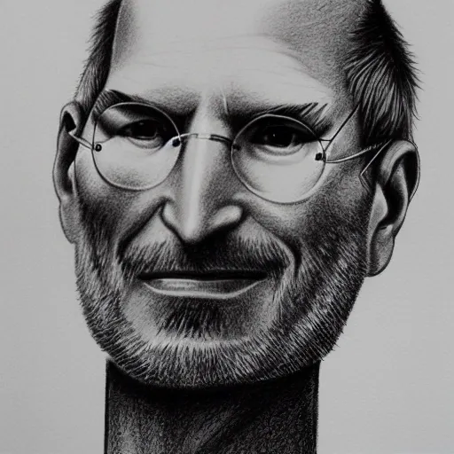  dibujame a steve jobs sin fondo y sosteniendo un iphone, Pencil Sketch