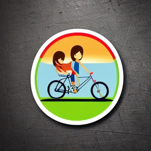 A Simple cycle sticker, cartoon style
