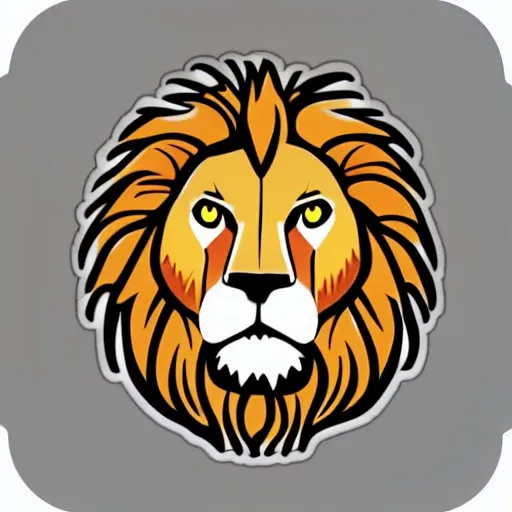 A Simple lion sticker, cartoon style
