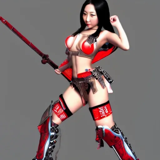 Hot Korean Girl In Warrior Suit , 3D