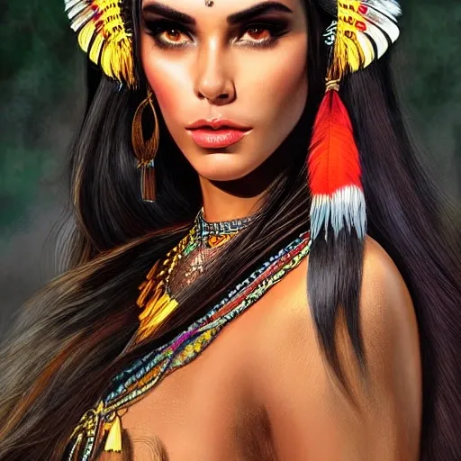 full body portrait photograph of Madison Beer as Pocahontas, young beautiful native american woman, perfect symmetrical face, feather jewelry, traditional handmade dress, armed female hunter warrior, (((wild west))) environment, Antartica landscape, ultra realistic, concept art, elegant, ((intricate)), ((highly detailed)), depth of field, ((professionally color graded)), 8k, art by artgerm and greg rutkowski and alphonse mucha, 4k, clean, realistic face, realistic eyes, highest quality, realistic hands, trending on artstation, masterpiece, NSFW, five fingers