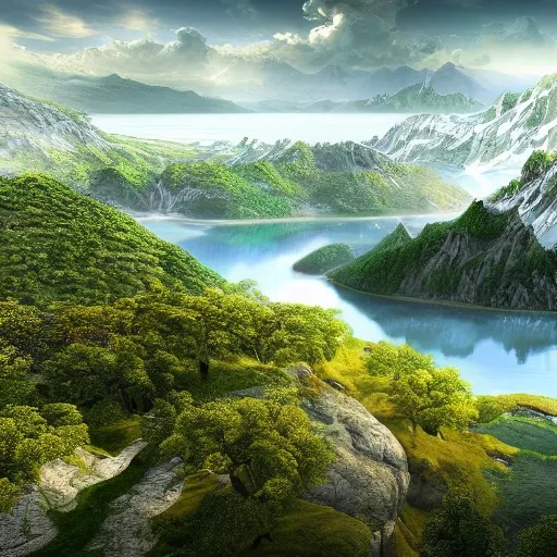 A realistic beautiful natural landscape, 4k resolution, hyper detailed