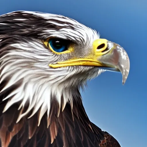 Eagel, with blue eyes 