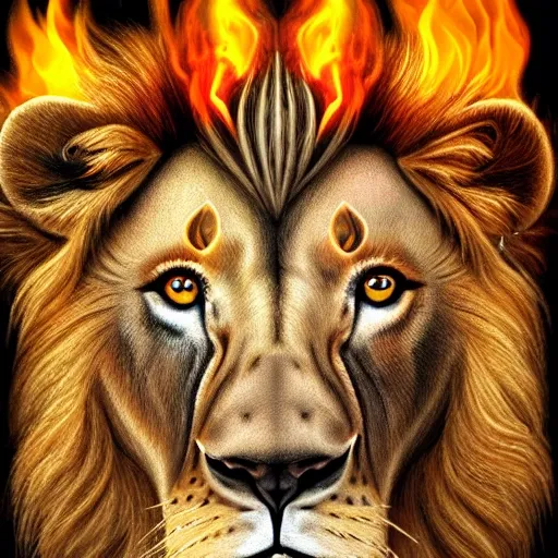 Lion with fire eyes
