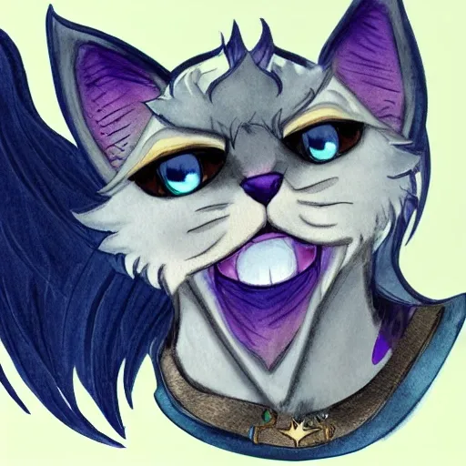 digital detailed full body of anthromorphic female maincoon, Water Color, furry art, fursona art, gold collar, in undertale style, furry, mediaeval style