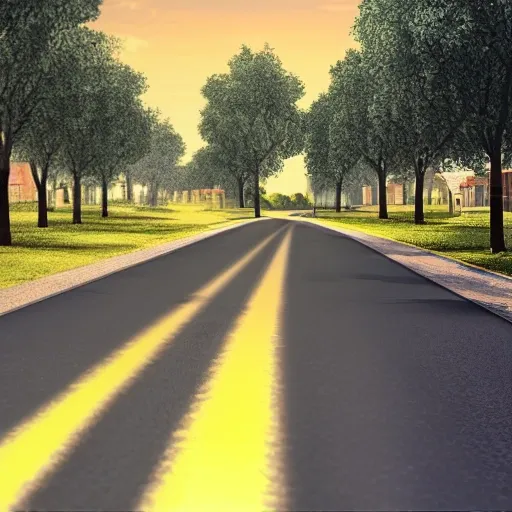 straight road , Village, city’s, splash screen,