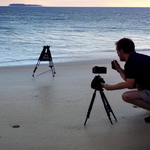 taking pictures at the seaside, 3D