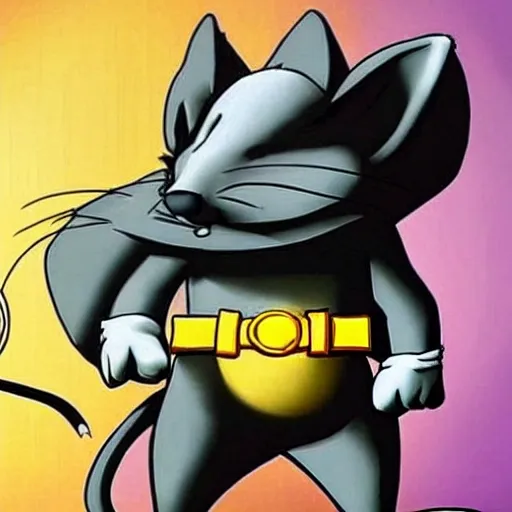 The rat in Batman's costume, Cartoon, Lovely, Cute