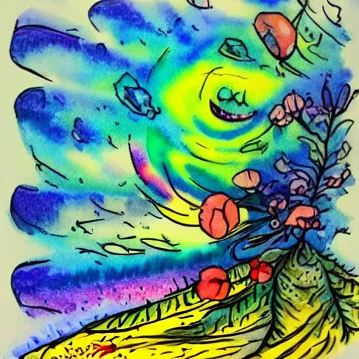 , Trippy, Water Color, Cartoon