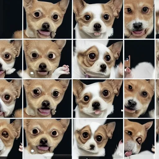 Generative Ai image of cute chihuahuas taking a selfie
