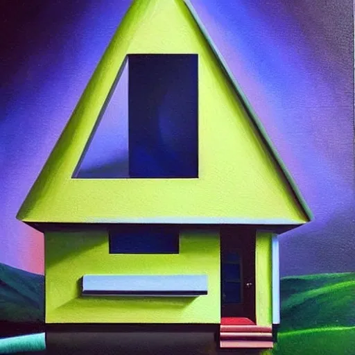 a futuristic house, Trippy, , Oil Painting