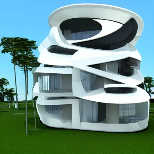 a futuristic house, , 3D