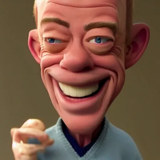 screenshot of jk simmons in a pixar movie. 3 d rendering. unreal engine. amazing likeness. very detailed. cartoon caricature.