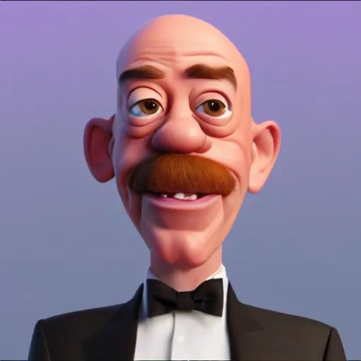 screenshot of jk simmons in a pixar movie. 3 d rendering. unreal engine. amazing likeness. very detailed. cartoon caricature.