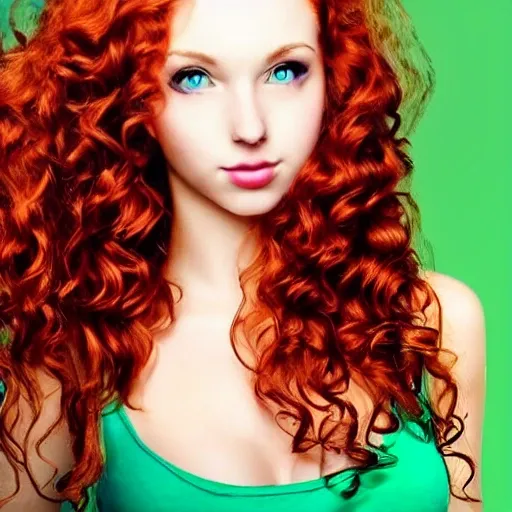 Beautifull Hot Sexy Redhead With Curly Long Hair Green Eyes Ca Arthub Ai