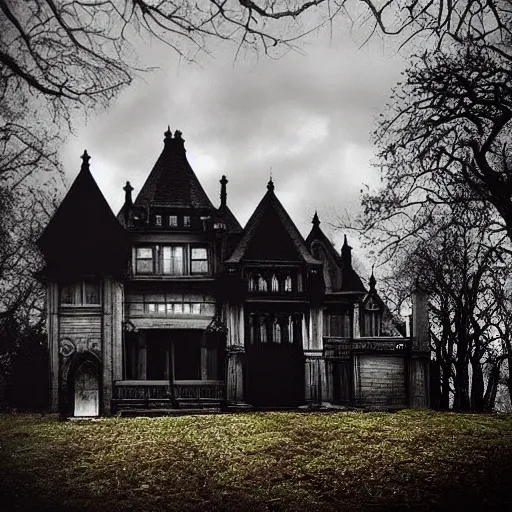 He Makes A Gothic Style House Surrounded By Dark Trees, In The S ...