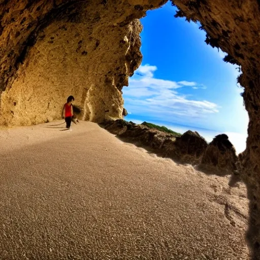 Prompt 1:
/imagine prompt: Una pintoresca playa en la costa de Menorca, donde el sol se pone en el horizonte dorado, una pareja caminando descalza por la arena blanca, aguas turquesas y cristalinas bañando sus pies, una suave brisa marina acariciando sus cabellos, Fotografía, cámara DSLR con lente gran angular, --ar 16:9 --v 5