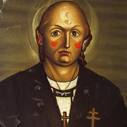 gunther jauch as a saint in a painting