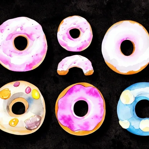 watercolor donuts clipart