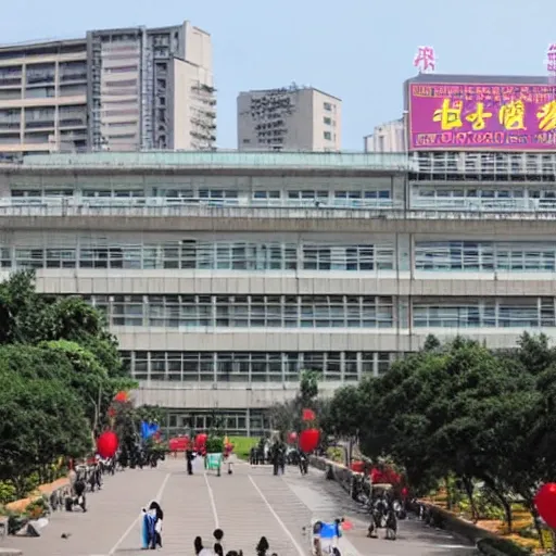 A bustling Xintang School Affiliated to South China Normal University