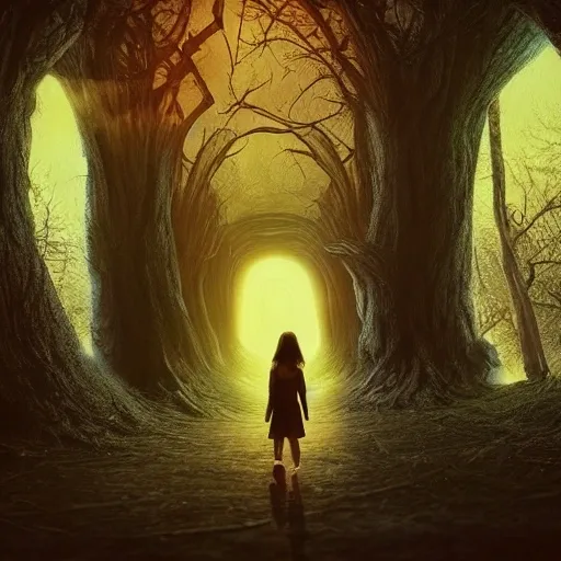 1girl, detailed face, highest detailed, walking out of portal, [tree tunnel:giant bones coming from ground:8], arcane energy, captivated, blue fire, dimly lit, shadows, haunted, <lora:epi_noiseoffset2:0.6>, colorful，absurdres, best quality, night, cityscape, beijing, skyscraper, window, dark room