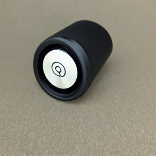 Audio, original, product, mild color, portable, intelligent, cylindrical, two part, lower part small cylindrical and conical, upper part concave into cylindrical shape, 3D