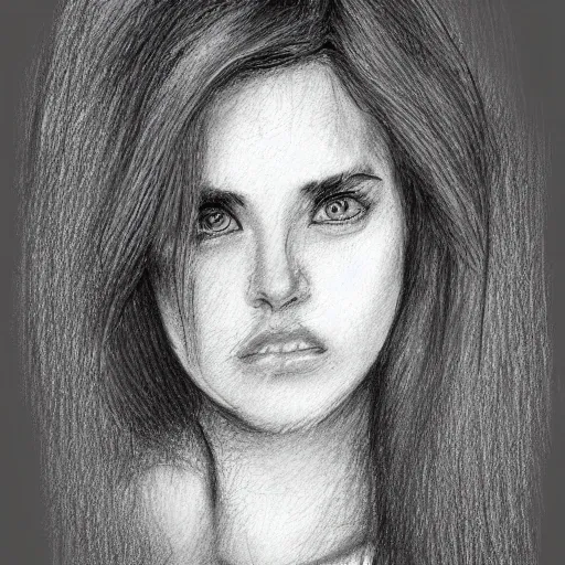 Photo women 8k, Pencil Sketch